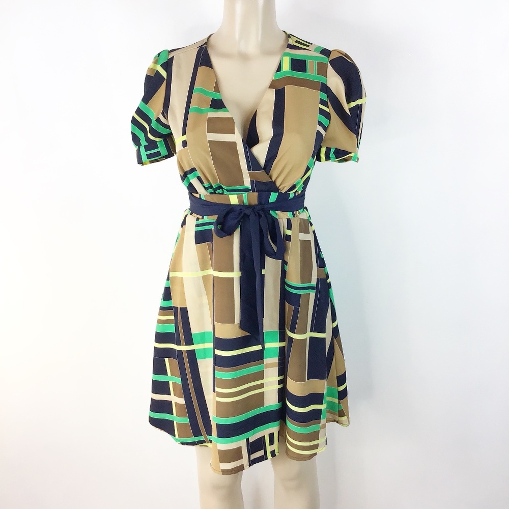 Webster for Target fit flare dress blue green Size XS
